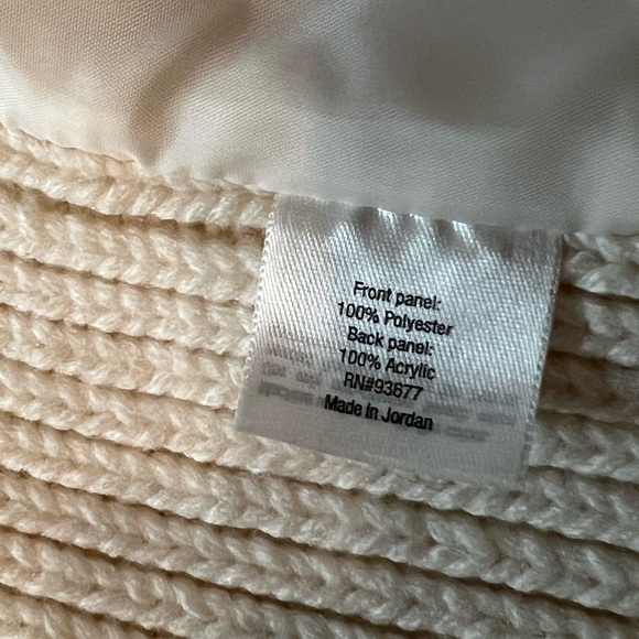 #3299.  A.N.A Cream Faux Sherpa/Ribbed Knit Vest w/ Draped Pointed Collar Size M - Picture 7 of 9